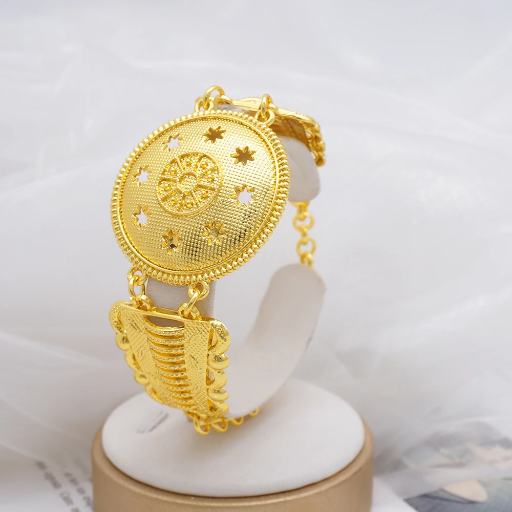 Dubai Gold Color Jewelry Sets For Women Nigerian Necklace Earrings Jewellery Set African Wedding Ethiopia Bridal Gifts