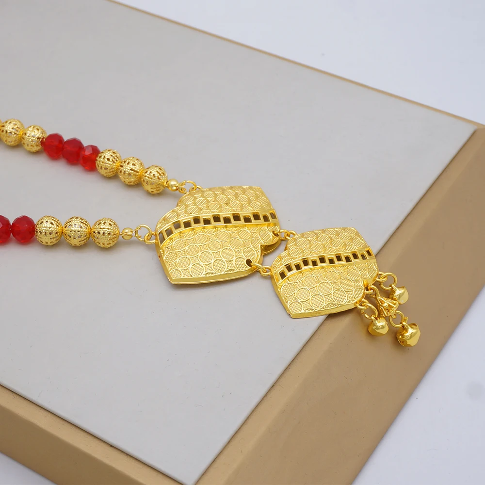 Dubai Gold Color Jewelry Sets For Women Nigerian Necklace Earrings Jewellery Set African Wedding Ethiopia Bridal Gifts