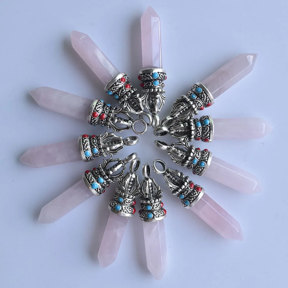Wholesale 12pcs/lot fashion good quality natural stone mix pillar charms Pendants for jewelry accessories marking free shipping