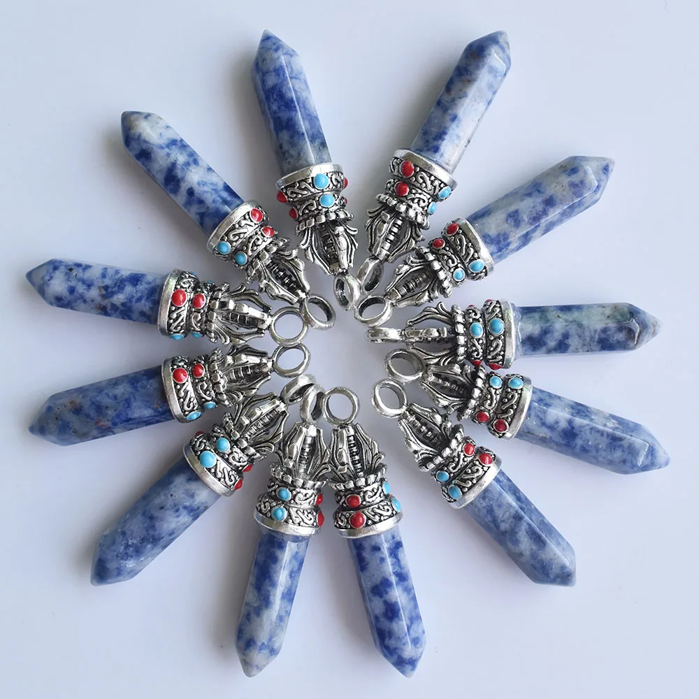 Wholesale 12pcs/lot fashion good quality natural stone mix pillar charms Pendants for jewelry accessories marking free shipping