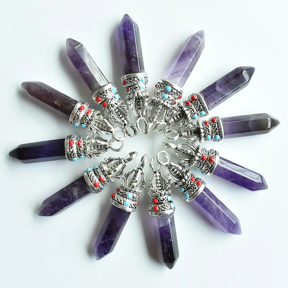 Wholesale 12pcs/lot fashion good quality natural stone mix pillar charms Pendants for jewelry accessories marking free shipping