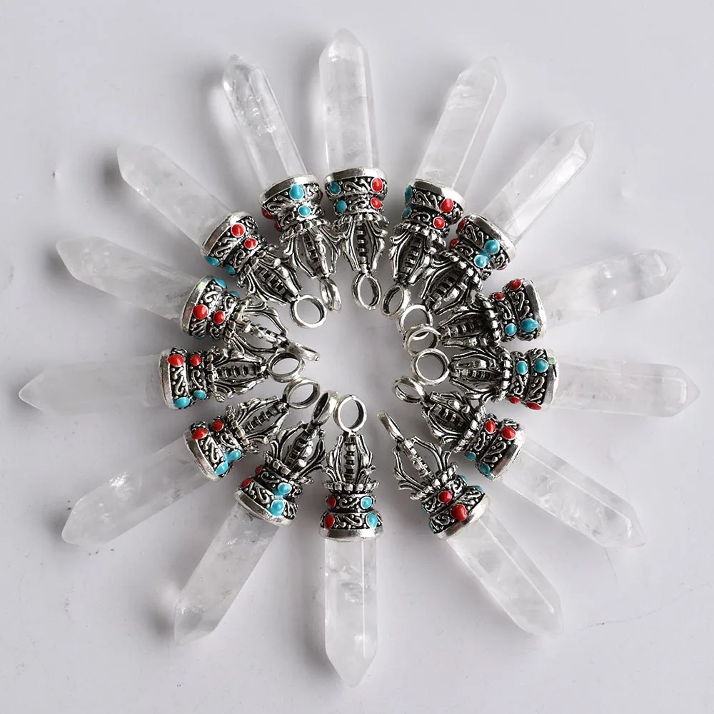Wholesale 12pcs/lot fashion good quality natural stone mix pillar charms Pendants for jewelry accessories marking free shipping