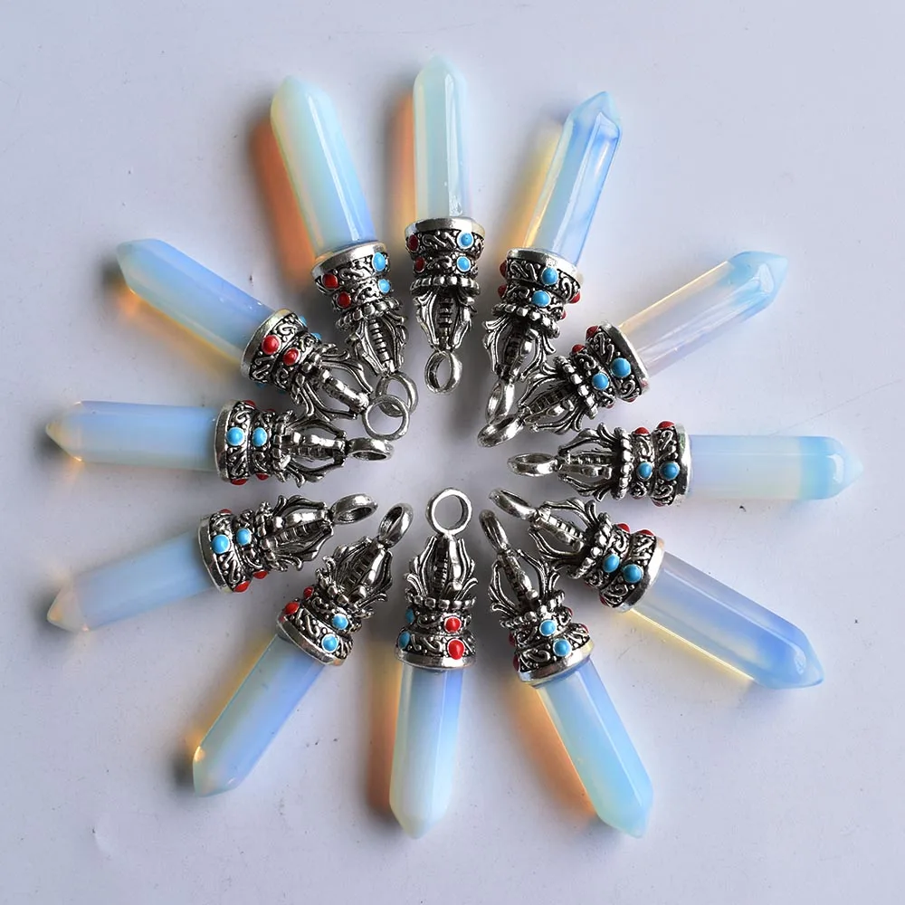 Wholesale 12pcs/lot fashion good quality natural stone mix pillar charms Pendants for jewelry accessories marking free shipping