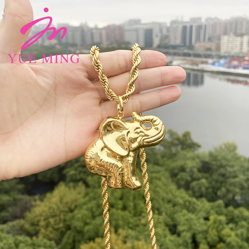 2026 Fashion Elephant Pendant Necklace Animal 60CM Chain for Women Choker Vintage Copper Jewlery Accessories Daily Wear