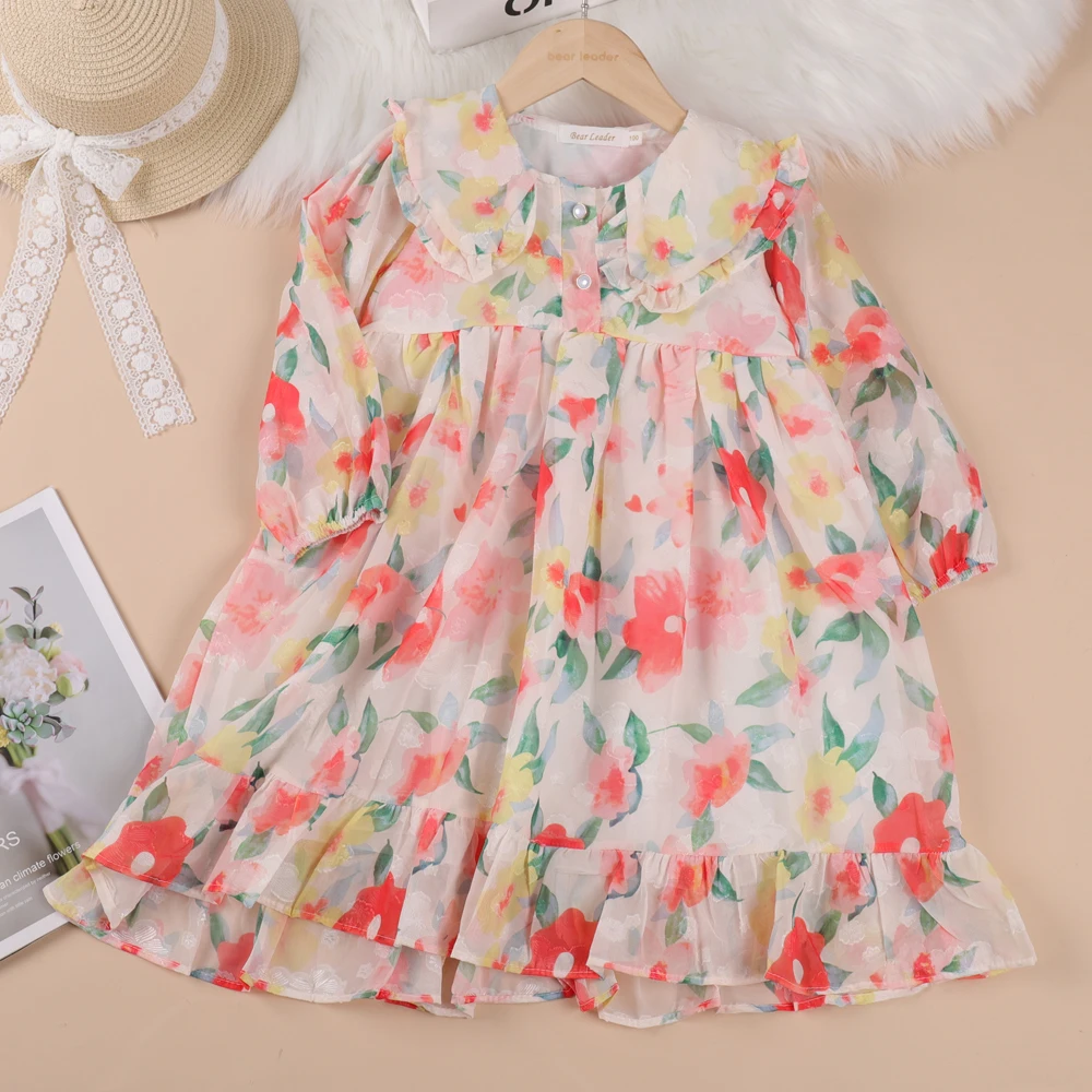 Bear Leader Girls Princess Patchwork Dress 2026 New Fashion Party Costumes Kids Bowtie Casual Outfits Baby Lovely Suits for 2 7Y