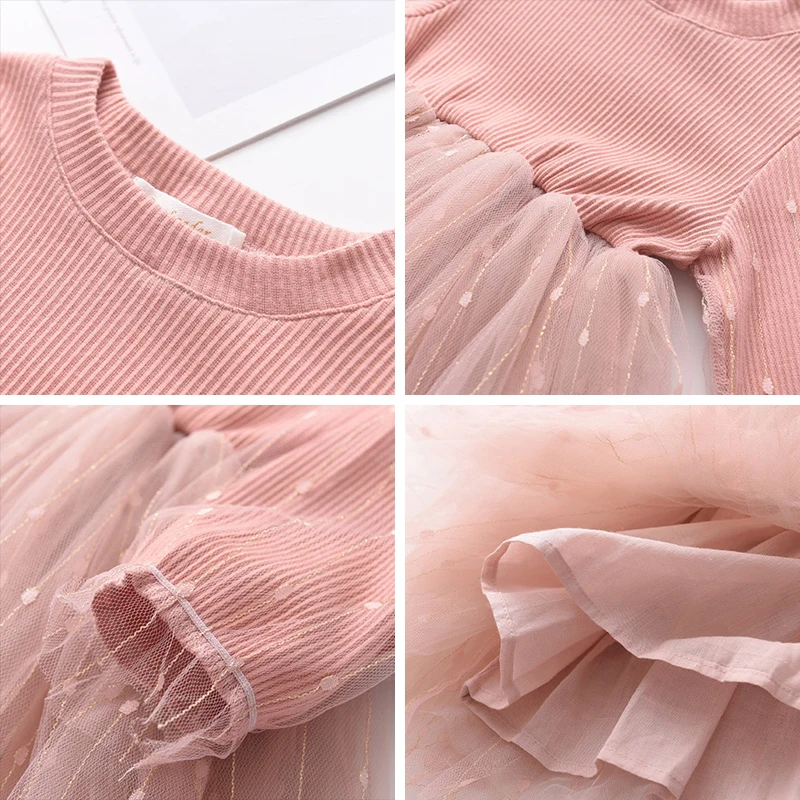 Bear Leader Girls Princess Patchwork Dress 2026 New Fashion Party Costumes Kids Bowtie Casual Outfits Baby Lovely Suits for 2 7Y