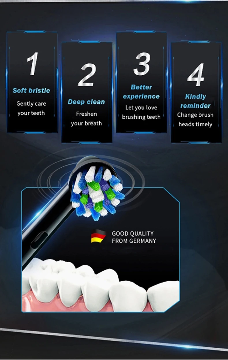 Oral B Electric Toothbrush Heads EB50 Cross Action 16 Degree Stains Removal Care Teeth Brush Heads Soft Bristle Nozzles 1-10pcs