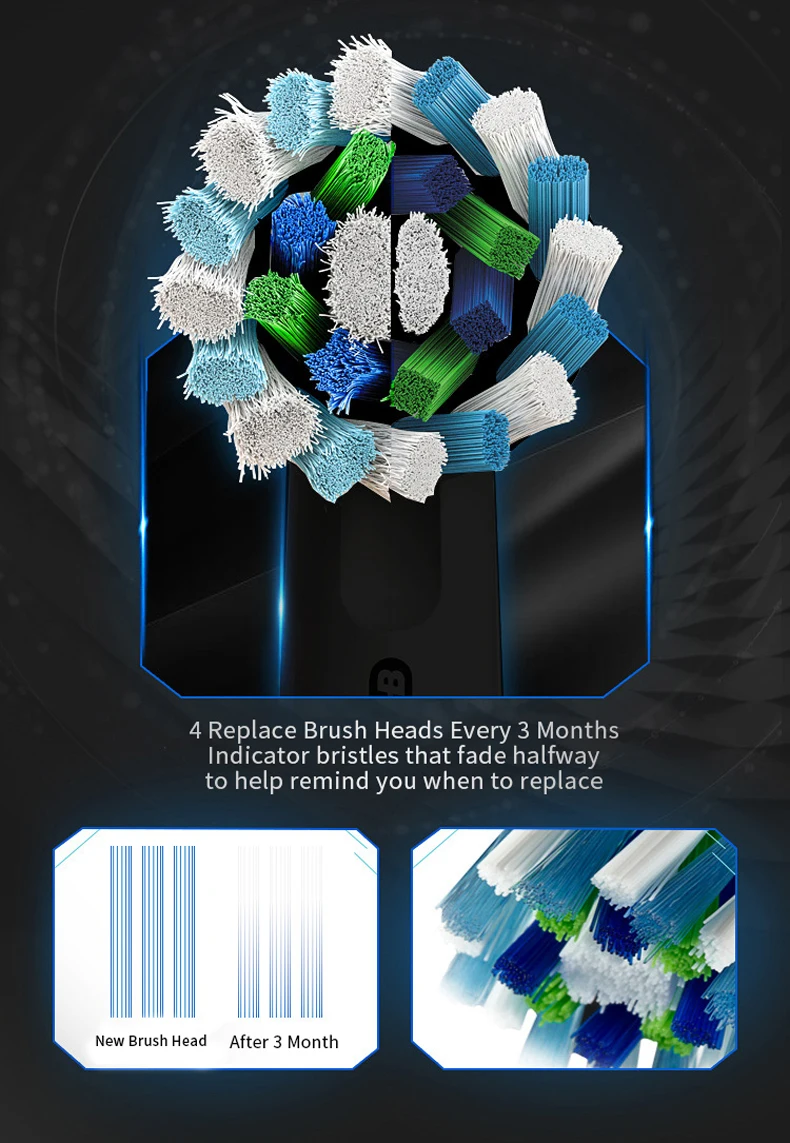Oral B Electric Toothbrush Heads EB50 Cross Action 16 Degree Stains Removal Care Teeth Brush Heads Soft Bristle Nozzles 1-10pcs