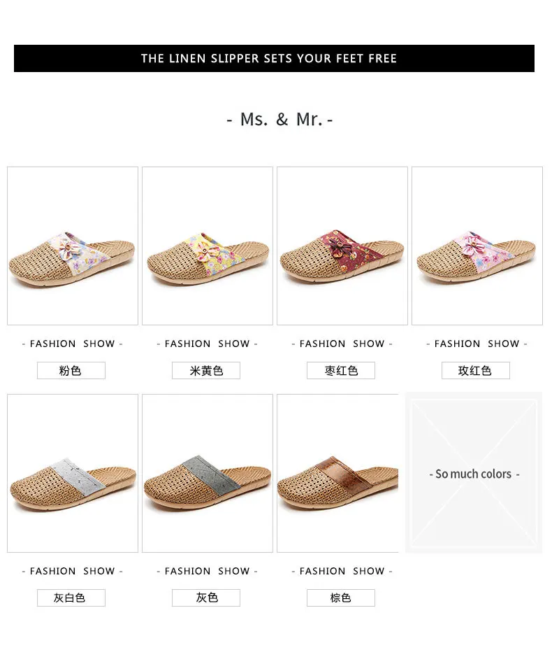 Mntrerm Subgrass Indoor Summer Indoor Slippers Wooden Floor Silent Non-Slip Home Women Rattan Grass Cool Indoor Linen Slippers