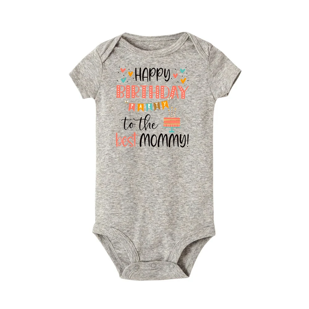 Happy Birthday To The Best Mommy Baby Clothes Newborn Unisex Toddler Jumpsuit Infant Mommy's Birthday Outfit Bodysuit Best Gifts