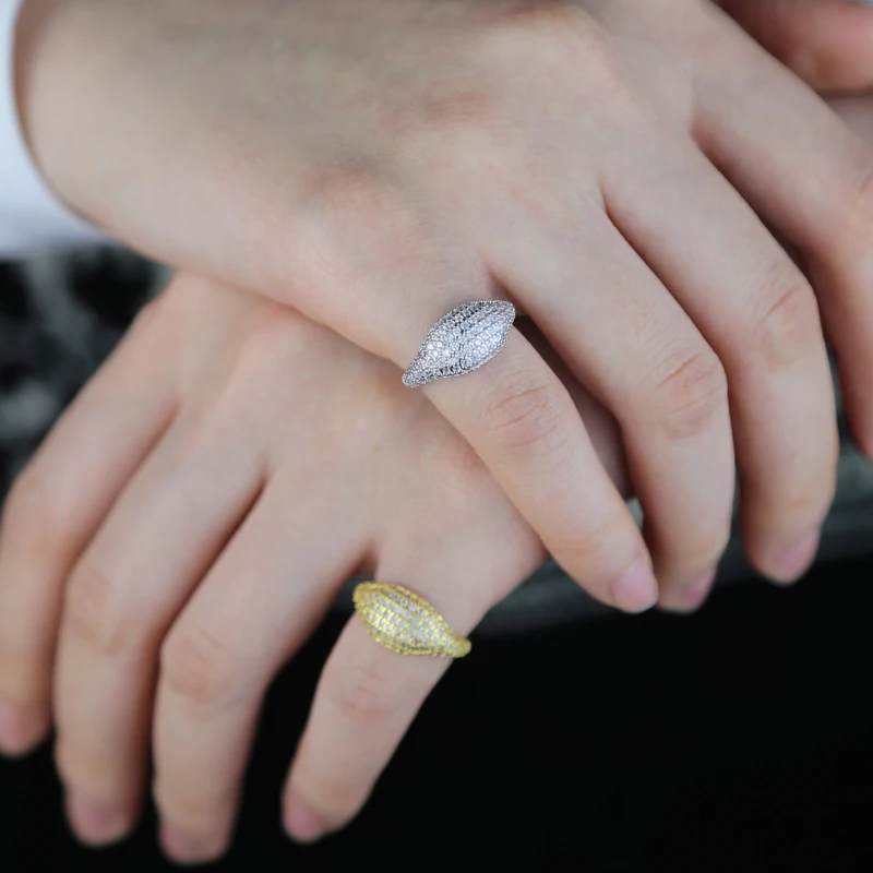 Micro Pave CZ Ring For Women Little Finger Cute Love Fashion Jewelry