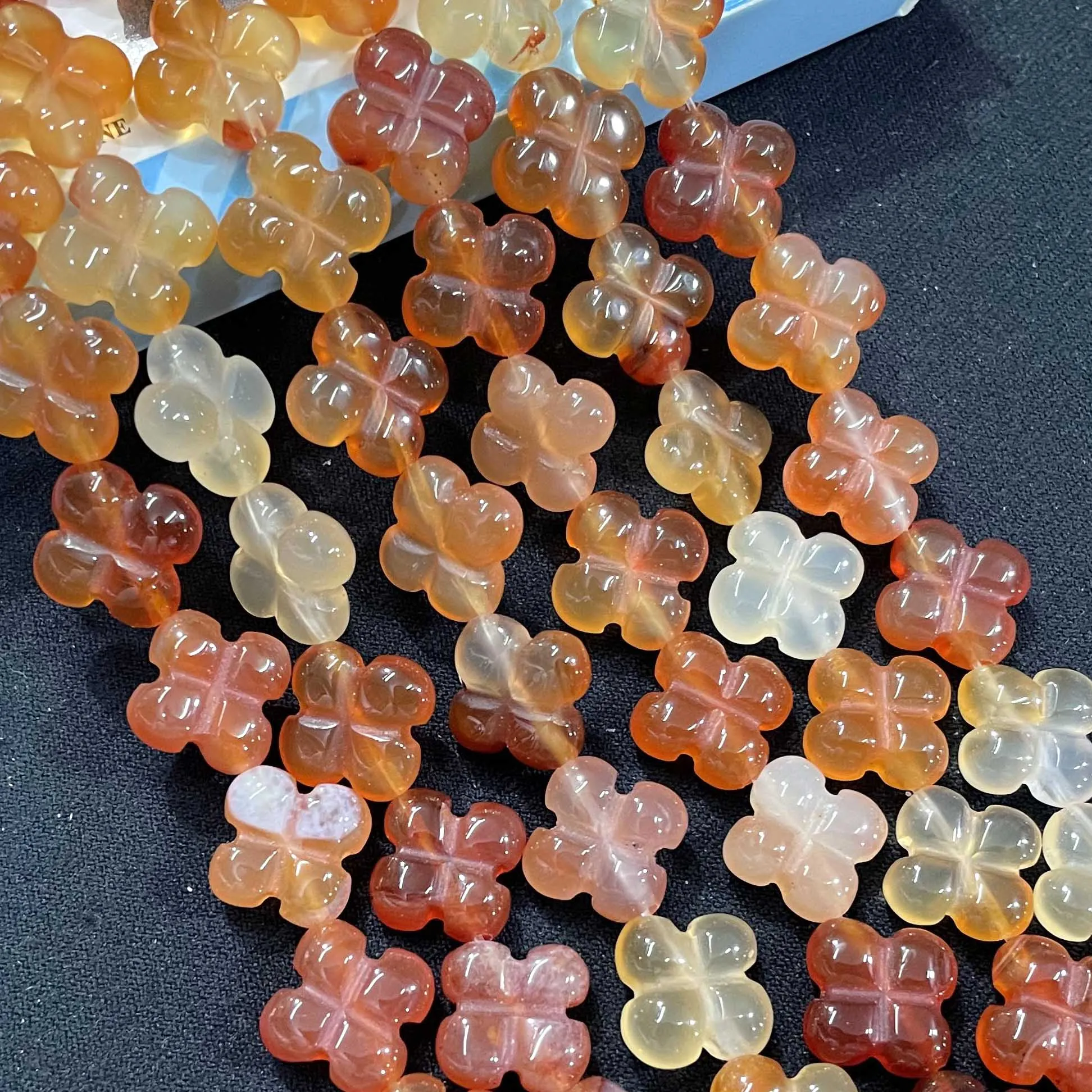 14MM Natural Stone Flower Tiger Eye Quartz Agates Spacer Loose Beads For Jewelry Making DIY Bracelet Necklace Accessories