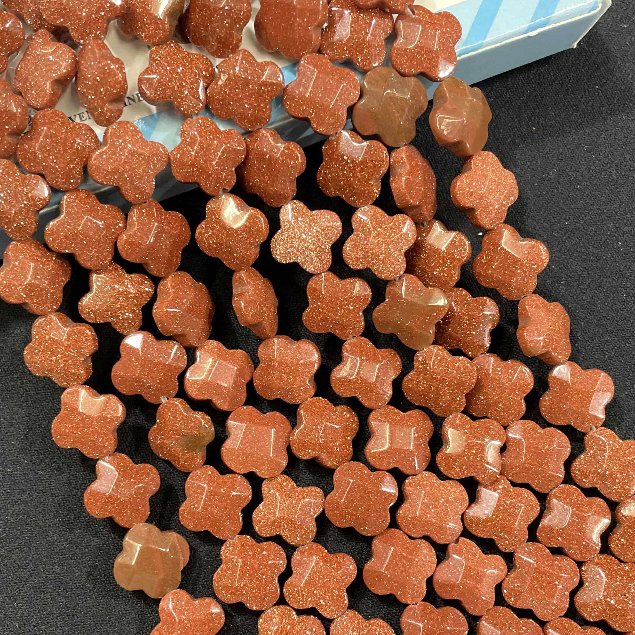 14MM Natural Stone Flower Tiger Eye Quartz Agates Spacer Loose Beads For Jewelry Making DIY Bracelet Necklace Accessories