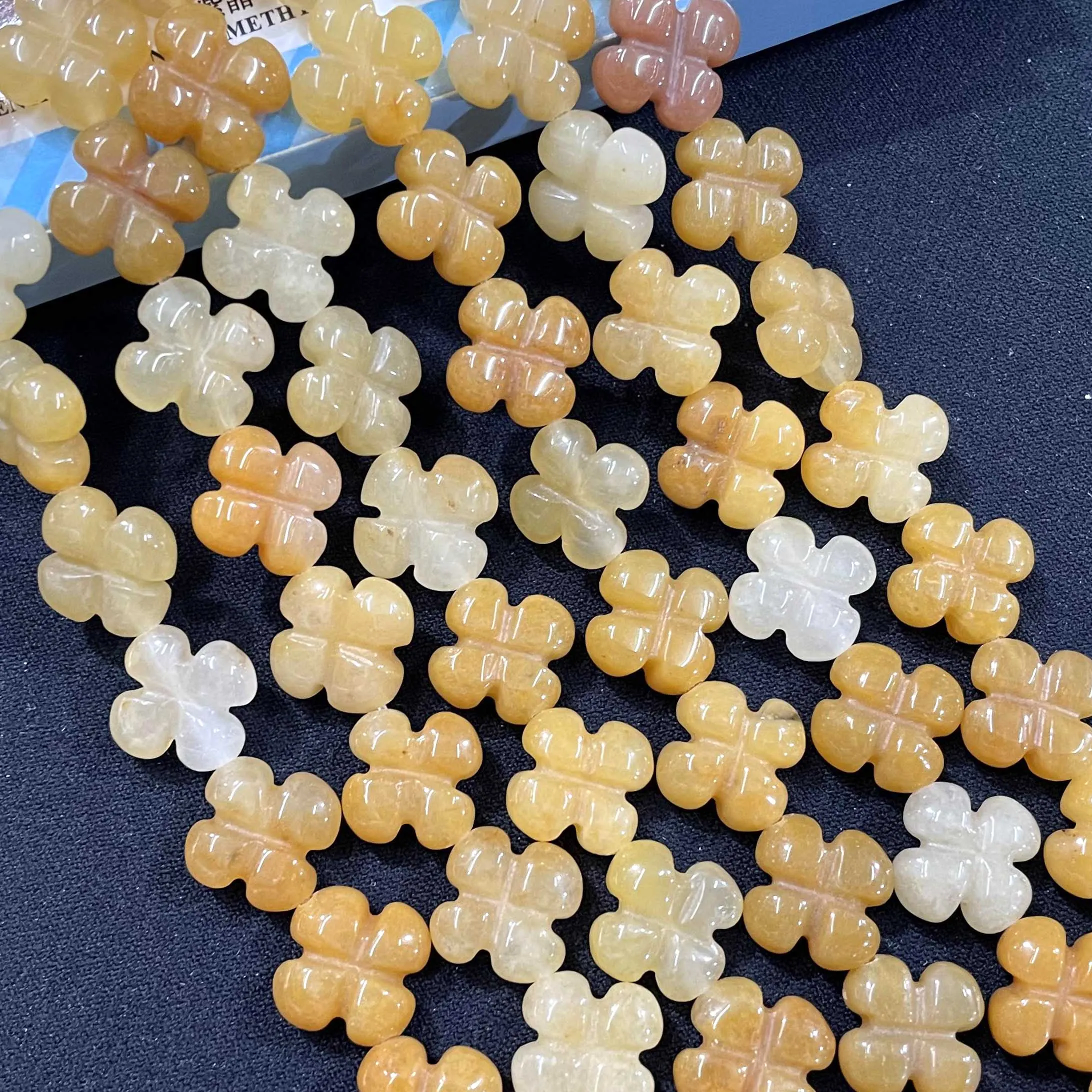 14MM Natural Stone Flower Tiger Eye Quartz Agates Spacer Loose Beads For Jewelry Making DIY Bracelet Necklace Accessories
