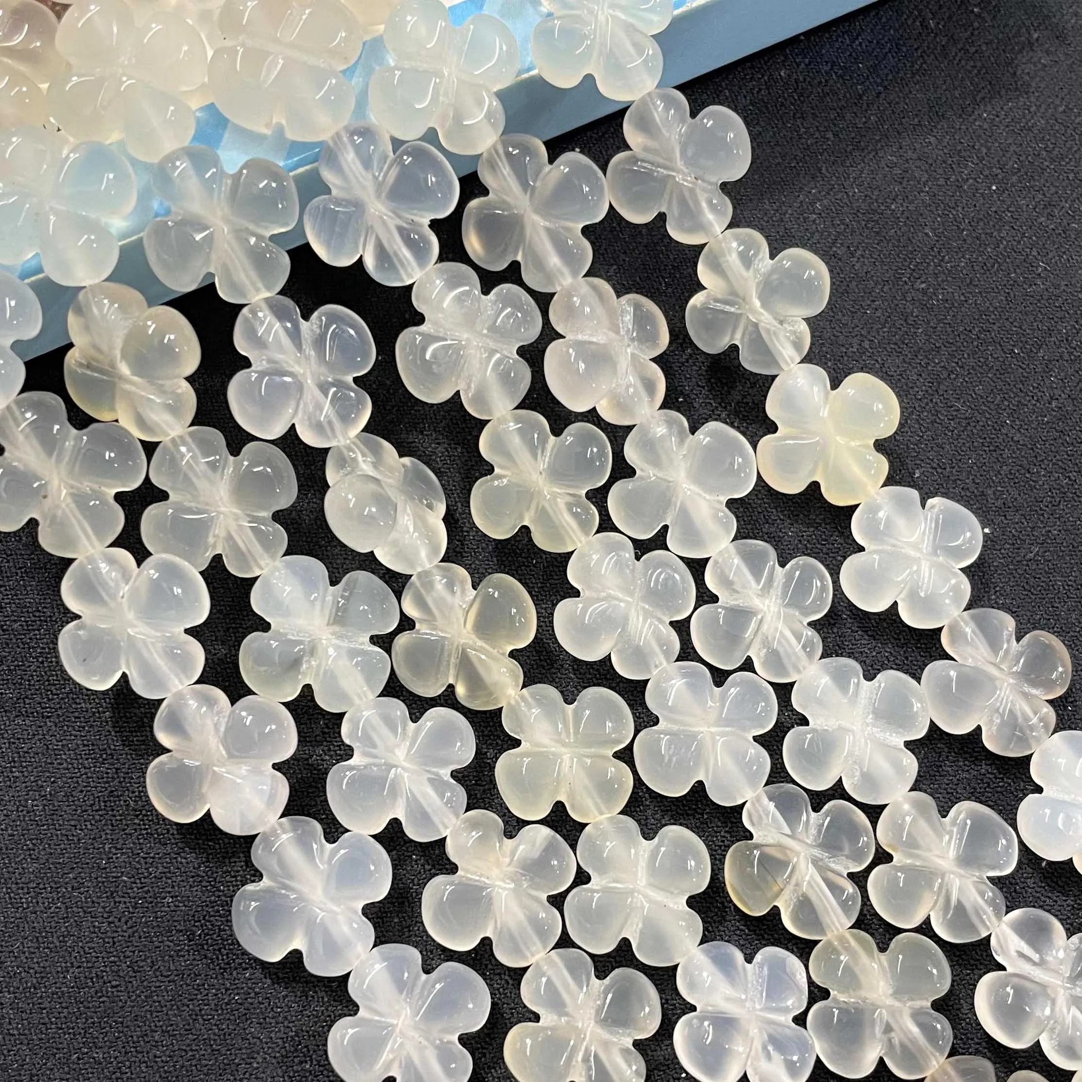 14MM Natural Stone Flower Tiger Eye Quartz Agates Spacer Loose Beads For Jewelry Making DIY Bracelet Necklace Accessories