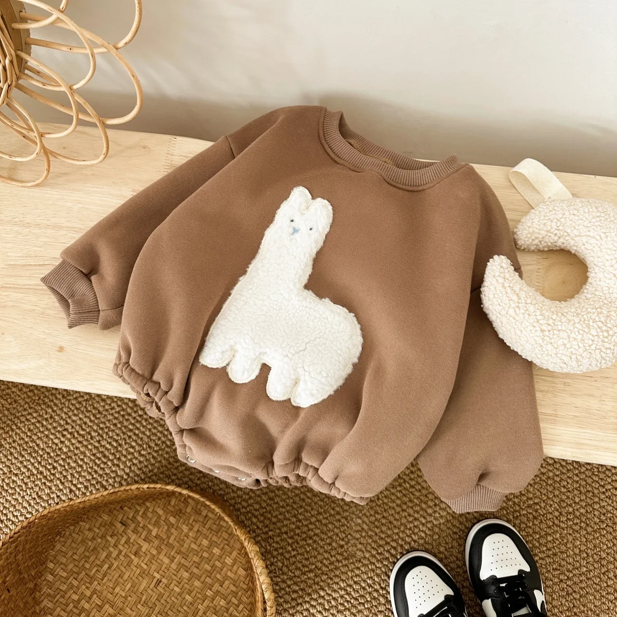 2024 Ins Baby Girls Clothes Fleece Animal Hooded Rompers Baby Boys Toddler Outfits Bodysuit Warm Baby Jumpsuit Autumn Winter