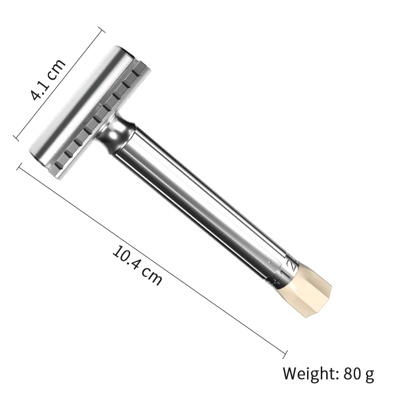 Folding Shaving Safety Double Edge Adjustable Classic Razor Mens Metal Travel Shaver For Husband & Dad Gift (without blade)