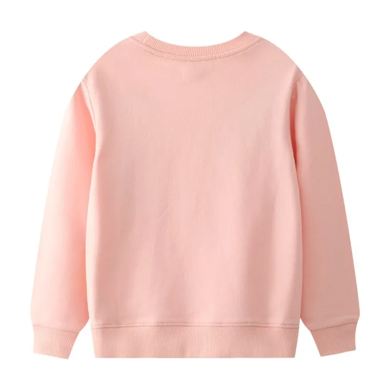 Jumping Meters New Arrival Giraffe Applique Autumn Winter Children's Girls Sweatshirts Cotton Baby Clothes Toddler Kids Hooded