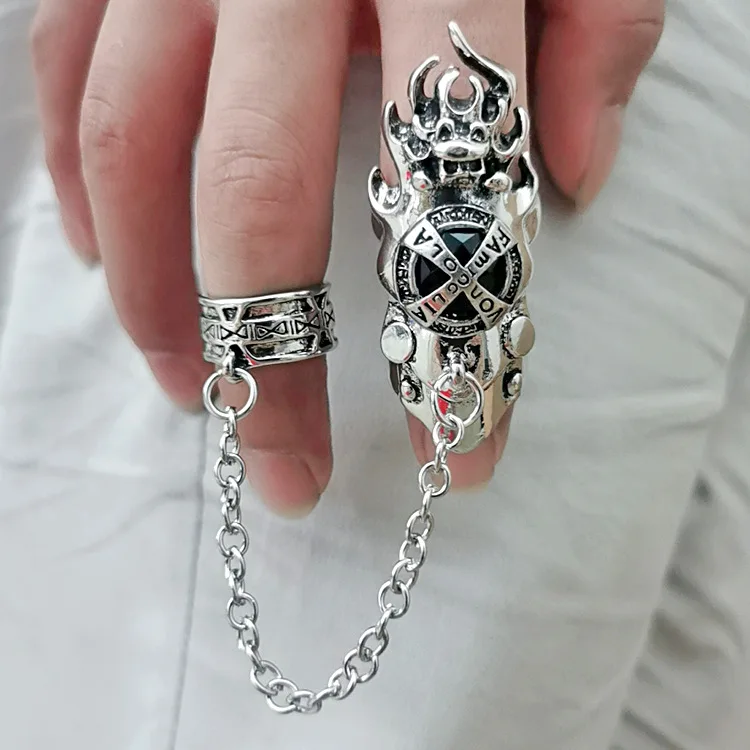 Fashion Japan Anime Hitman Reborn Joint Ring Gemstone Revolving Rings Cosplay Props Figure Toys Punk Gothic Fans Party Gifts