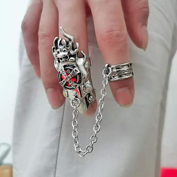 Fashion Japan Anime Hitman Reborn Joint Ring Gemstone Revolving Rings Cosplay Props Figure Toys Punk Gothic Fans Party Gifts
