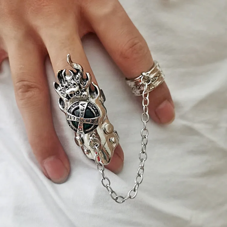 Fashion Japan Anime Hitman Reborn Joint Ring Gemstone Revolving Rings Cosplay Props Figure Toys Punk Gothic Fans Party Gifts