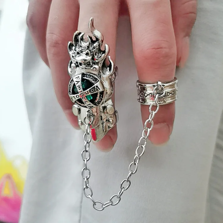 Fashion Japan Anime Hitman Reborn Joint Ring Gemstone Revolving Rings Cosplay Props Figure Toys Punk Gothic Fans Party Gifts