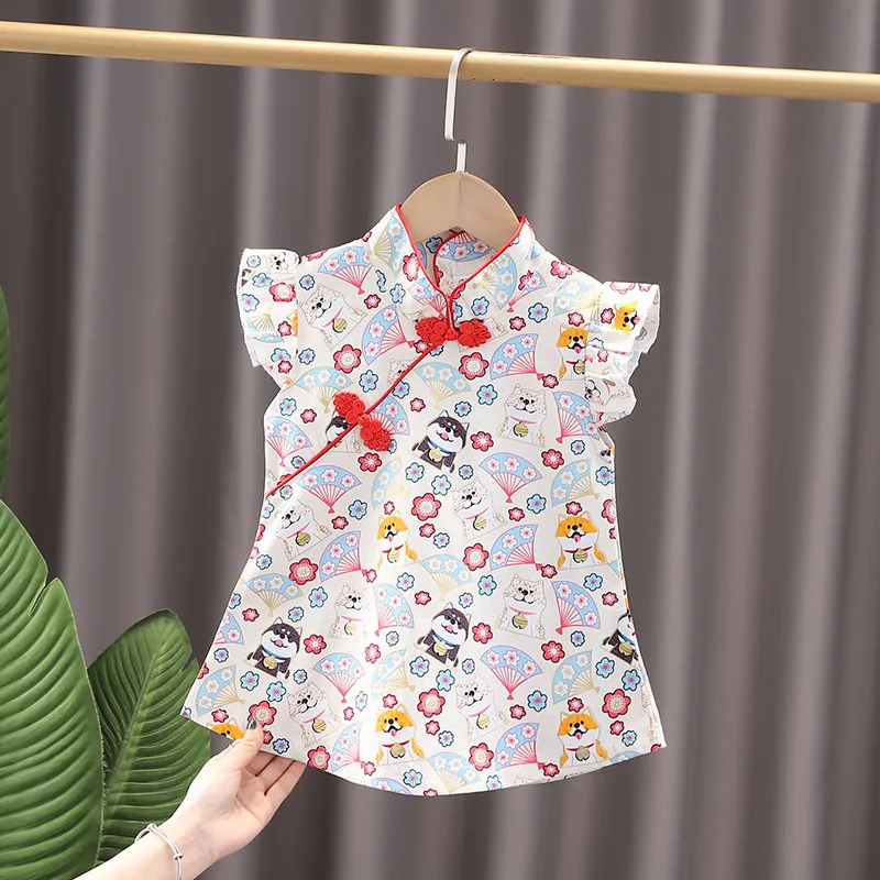 Kid Girl Dress Cheongsam Chinese Style Fashion Birthday Party Wear Teen Sisters Children Clothing Baby Girl Princess Dress A541