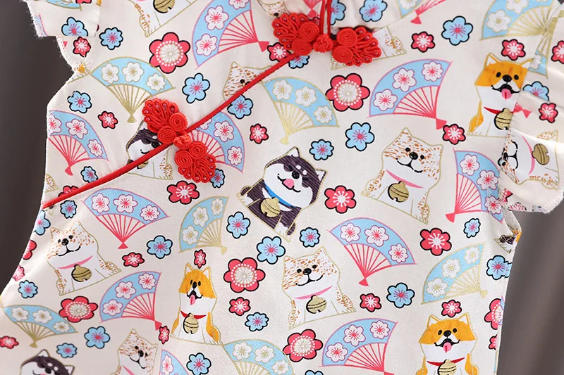 Kid Girl Dress Cheongsam Chinese Style Fashion Birthday Party Wear Teen Sisters Children Clothing Baby Girl Princess Dress A541