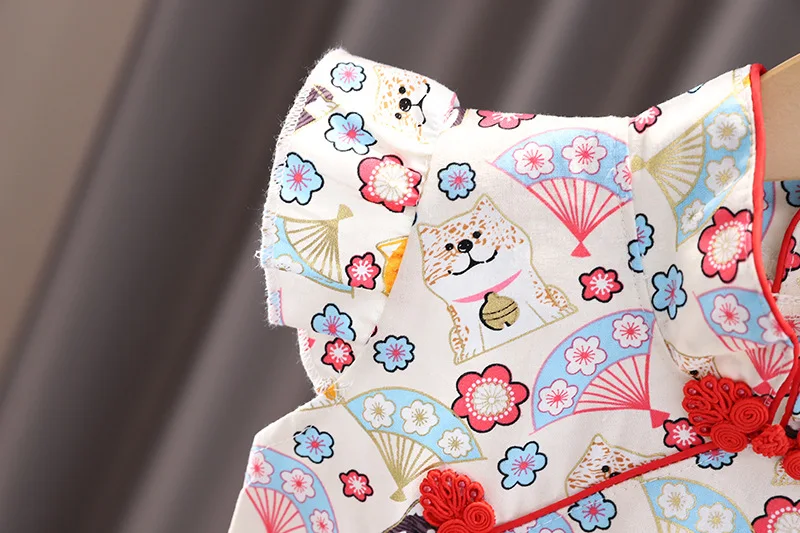 Kid Girl Dress Cheongsam Chinese Style Fashion Birthday Party Wear Teen Sisters Children Clothing Baby Girl Princess Dress A541
