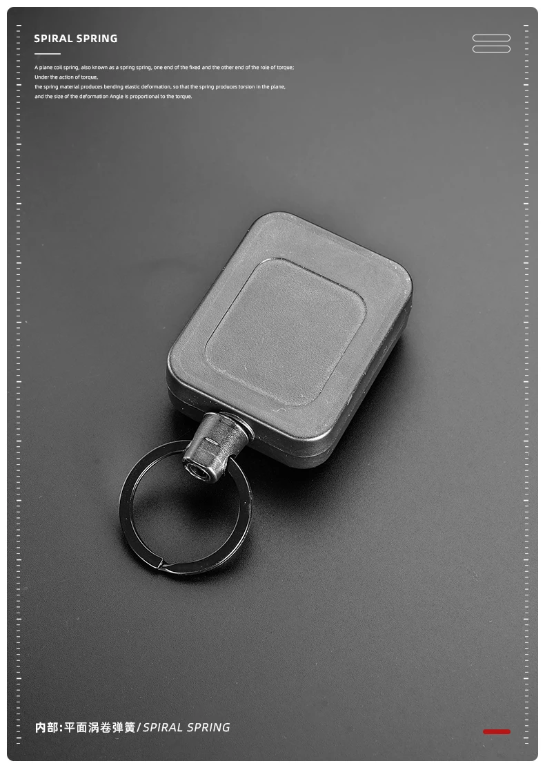 Stainless Steel Rope Back Clip Key Chain Anti-theft Keychain Easy To Pull Telescopic Buckle Key Ring High Rebound Keyring H73