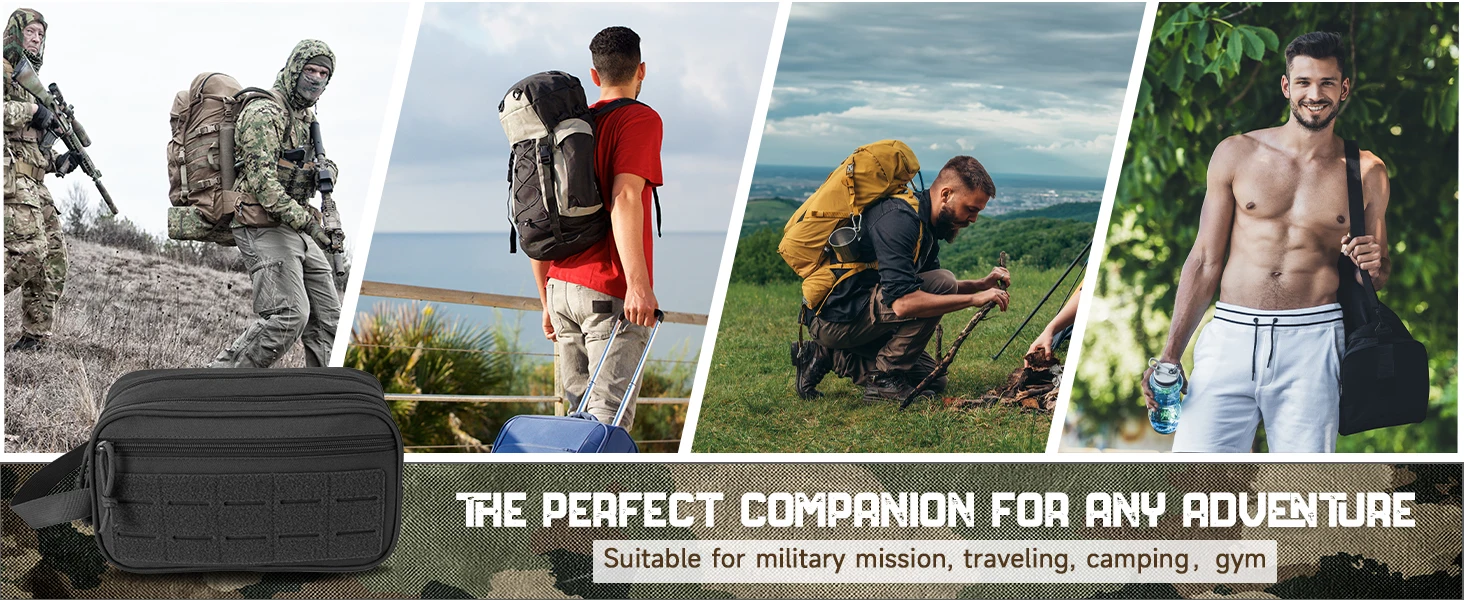 Tactical Toiletry Bag For Women Hygiene Bag EDC Tool Molle Pouches Small Dopp Kit Mens Shaving Kit Travel Shower Bag