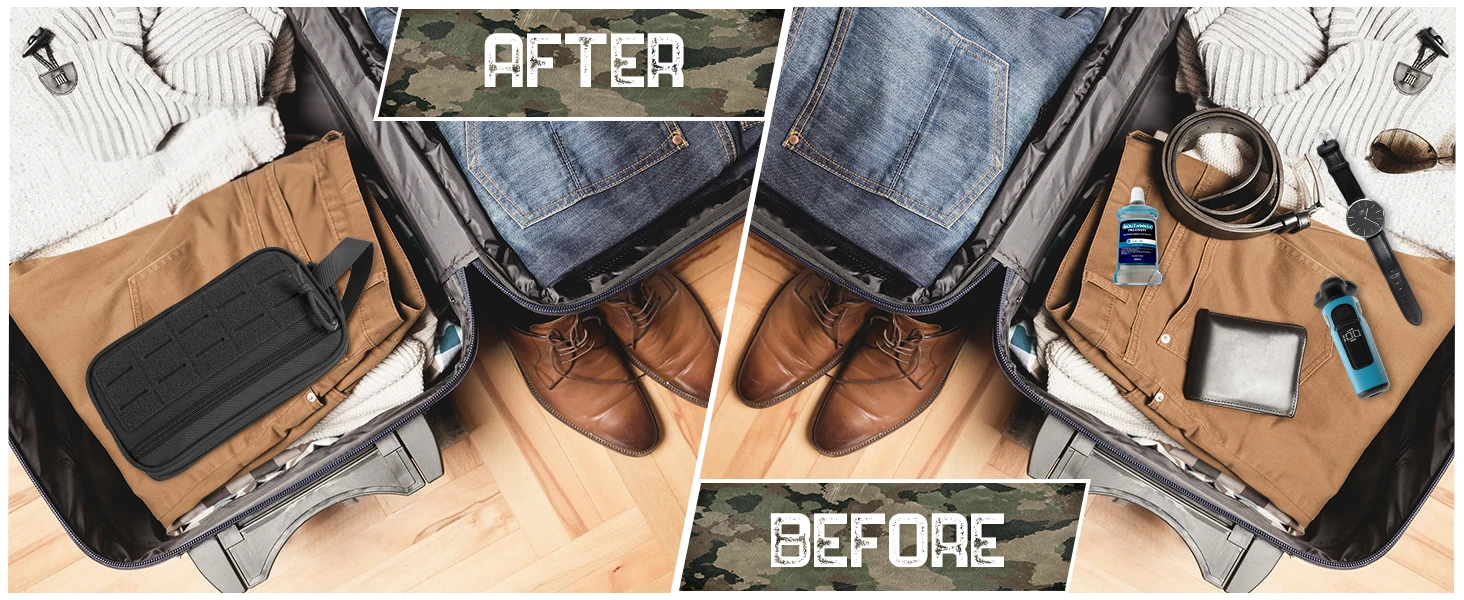 Tactical Toiletry Bag For Women Hygiene Bag EDC Tool Molle Pouches Small Dopp Kit Mens Shaving Kit Travel Shower Bag