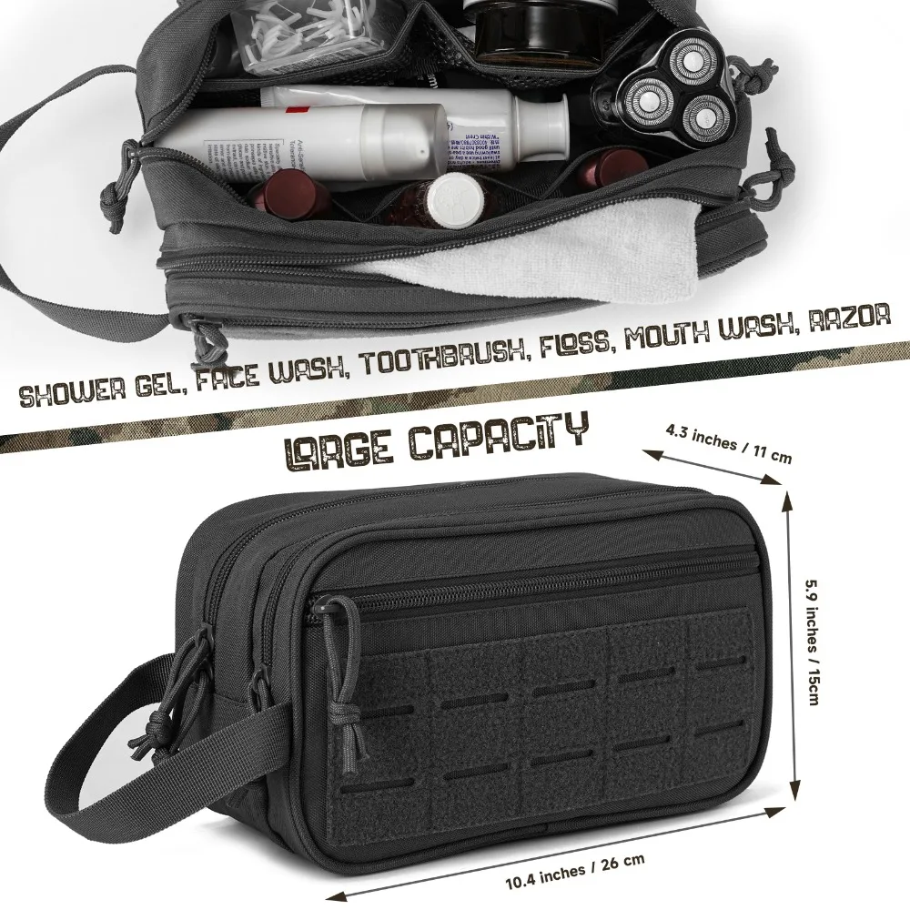 Tactical Toiletry Bag For Women Hygiene Bag EDC Tool Molle Pouches Small Dopp Kit Mens Shaving Kit Travel Shower Bag