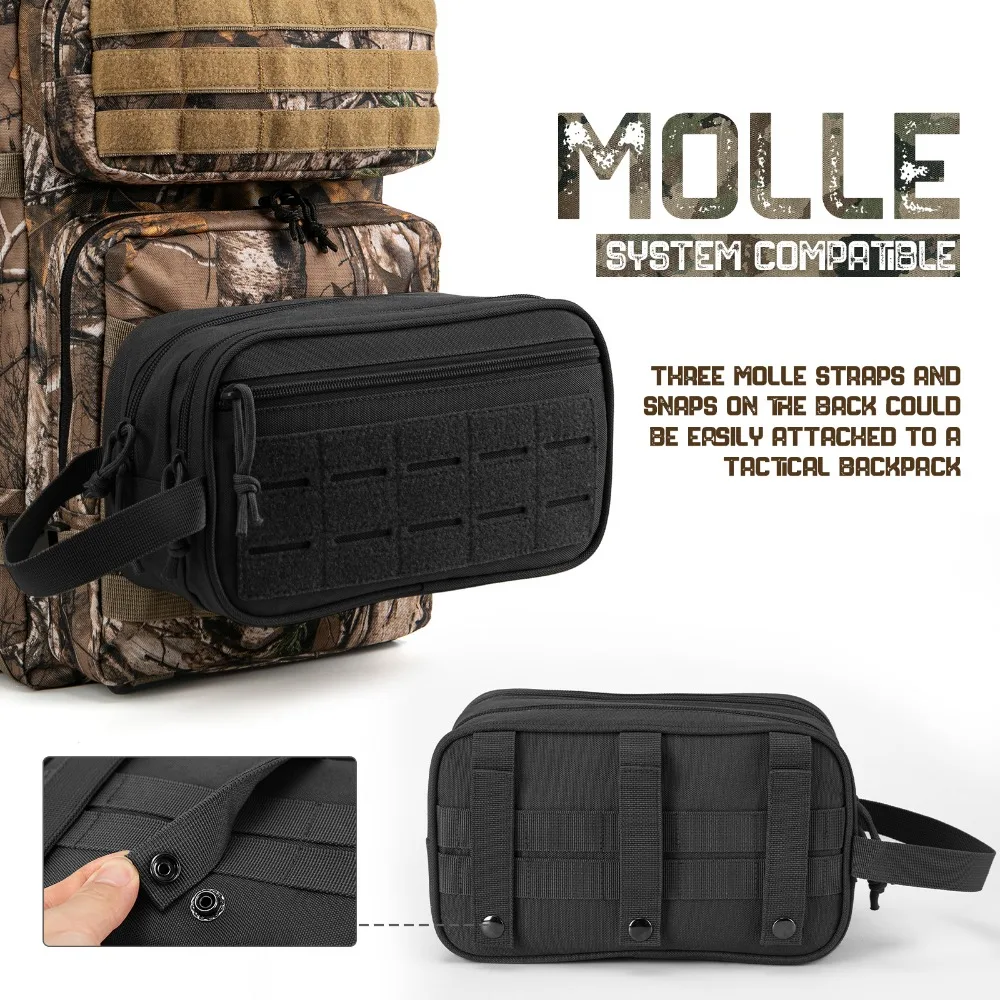 Tactical Toiletry Bag For Women Hygiene Bag EDC Tool Molle Pouches Small Dopp Kit Mens Shaving Kit Travel Shower Bag