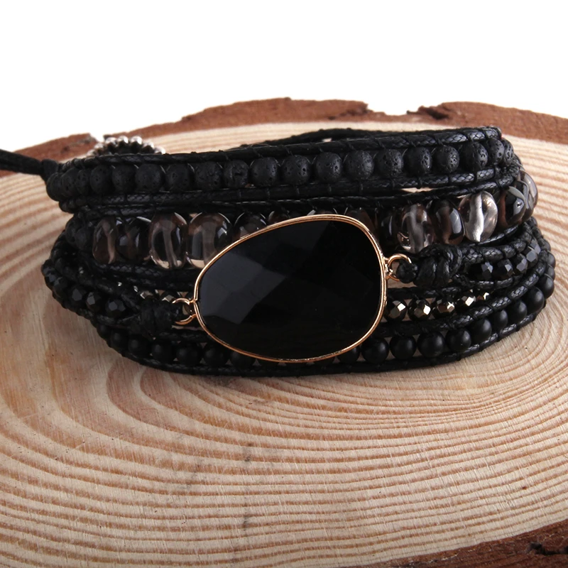Fashion Bohemian Jewelry Boho Bracelet Mixed Natural Stones And Charm Handma Wrap Bracelets Gift