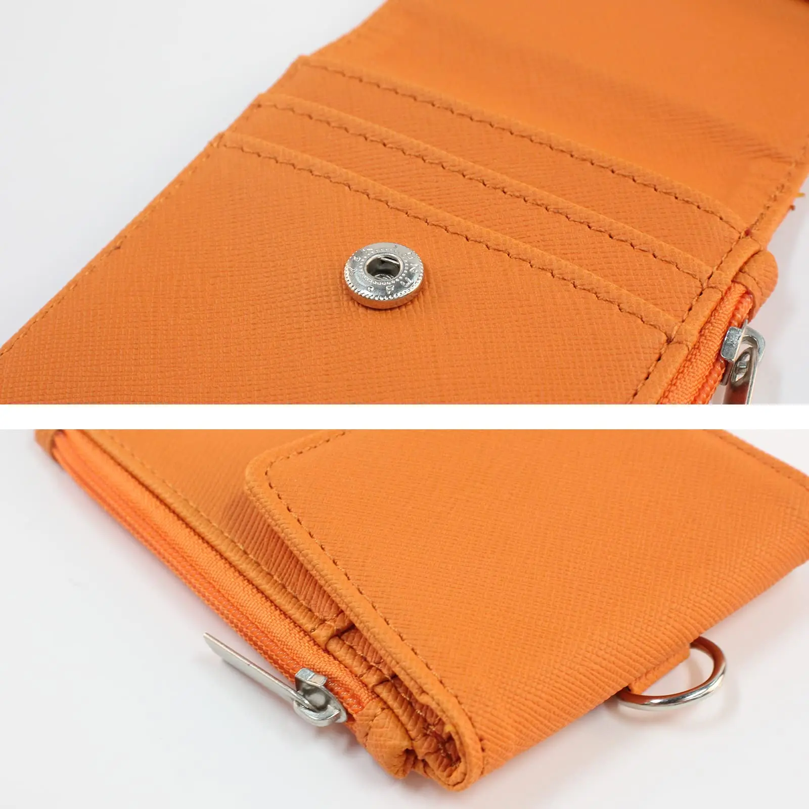Multipurpose Lanyard ID Badge Holder PU Leather Zipper Pocket with 4 Card Slots for Offices School Credit Cards Identification