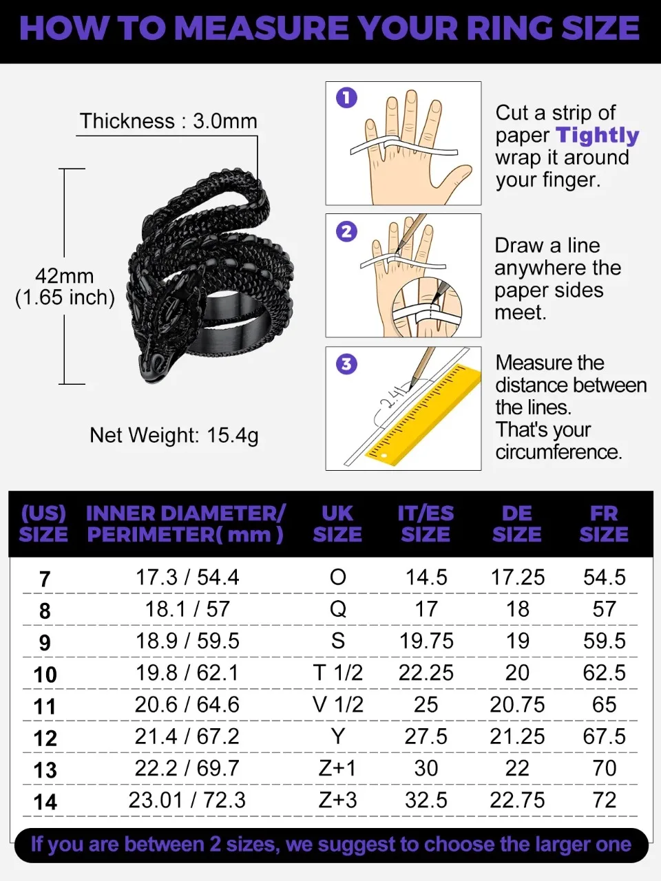 U7 Dragon Rings for Men Women Black Retro 14K Gold Color Vivid Animal Dragon Wrapped Rings Stainless Steel Cool Jewelry Gift