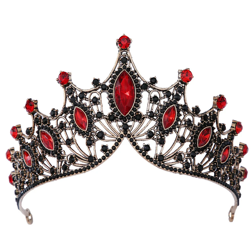 DIEZI Baroque Black Tiara Crown For Wedding Birthday Party Hair Jewelry Queen Bridal Bride Purple Crystal Crown Hair Accessories