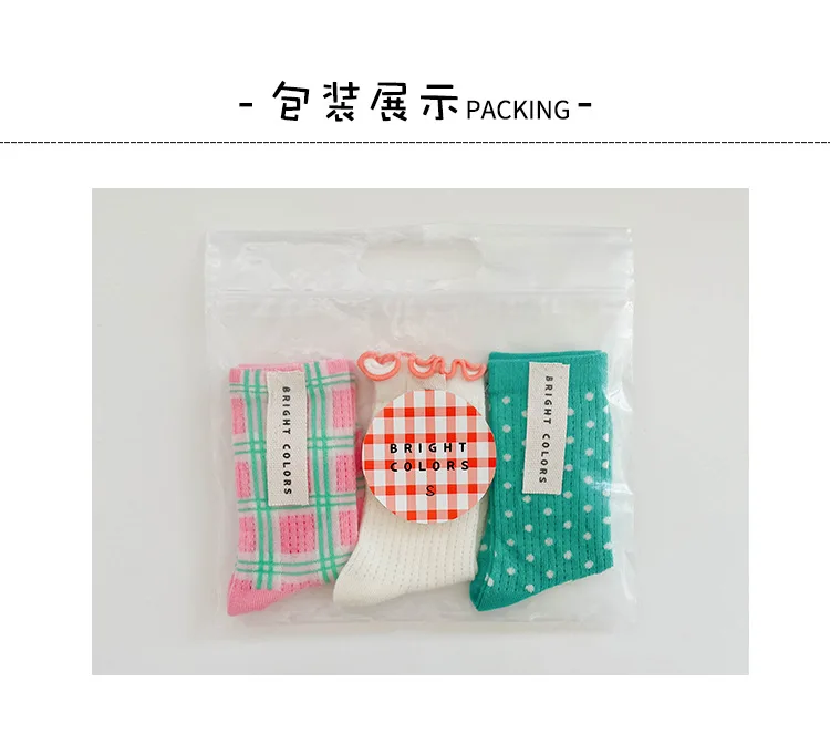 Spring Summer Socks Children Mesh Socks Kids Girls Calf Length Polka Dots Socks 3 Pairs/bag