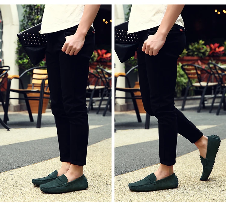 Men's Casual Fashion Genuine Leather Loafers Moccasins Slip-On Driving Shoes 38-50 Size Range Male Flats Comfort Footwear