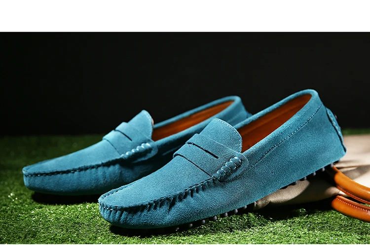 Men's Casual Fashion Genuine Leather Loafers Moccasins Slip-On Driving Shoes 38-50 Size Range Male Flats Comfort Footwear