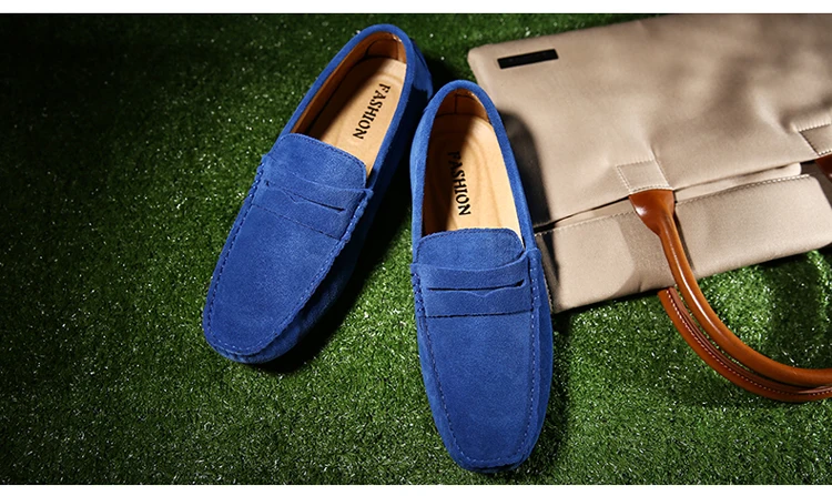 Men's Casual Fashion Genuine Leather Loafers Moccasins Slip-On Driving Shoes 38-50 Size Range Male Flats Comfort Footwear