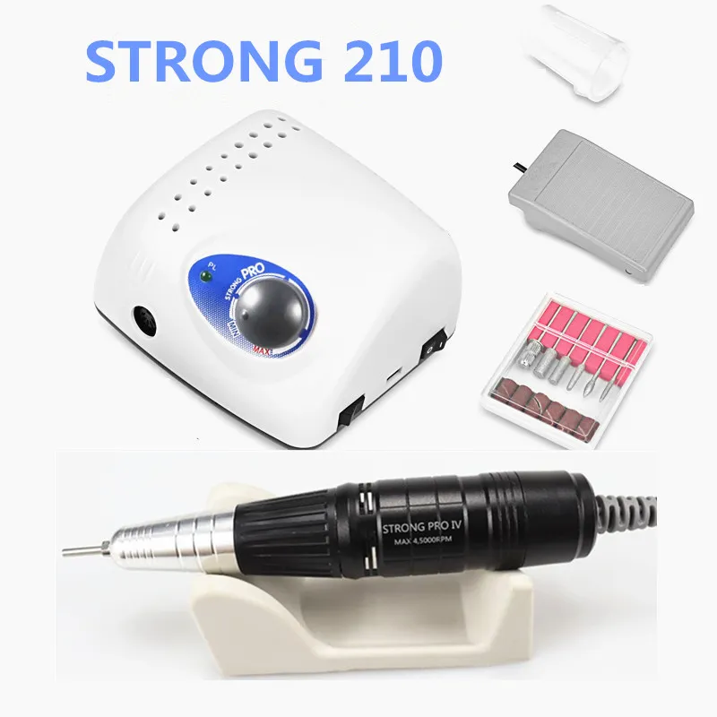NEW Strong 210 ProIV Nail Drill 65W 45000 Machine Cutters Manicure Electric Nail Drill Milling Manicure Machine Polish Nail File