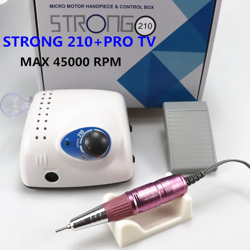 NEW Strong 210 ProIV Nail Drill 65W 45000 Machine Cutters Manicure Electric Nail Drill Milling Manicure Machine Polish Nail File