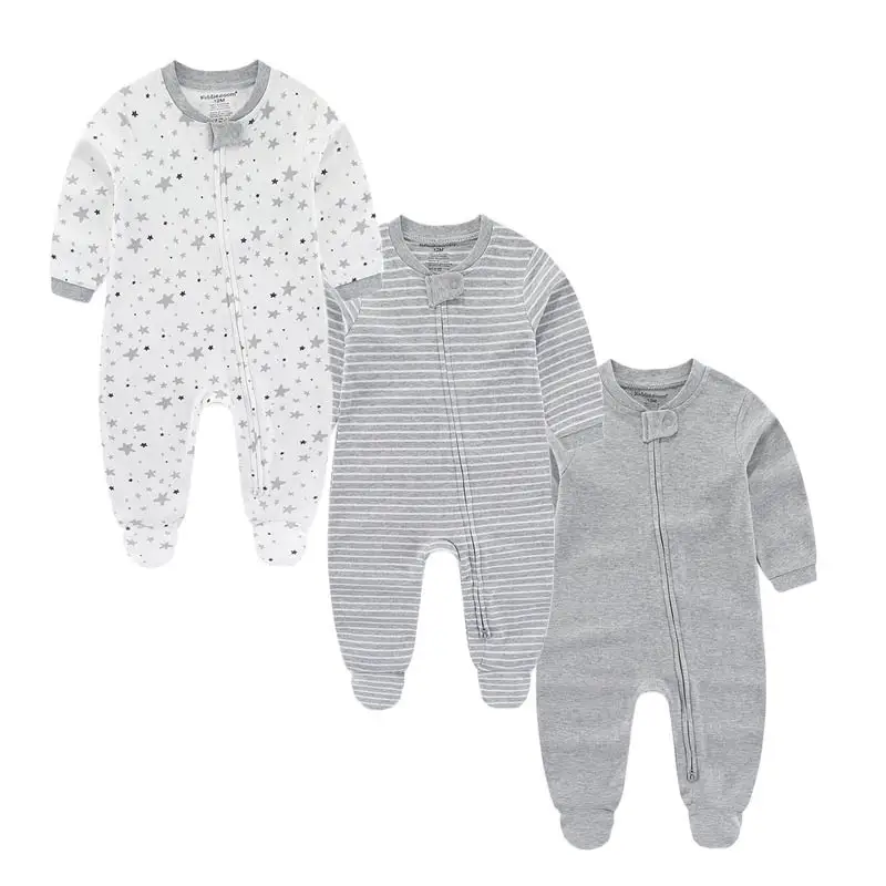 Kiddiezoom 3 Pcs/Lot Autumn Winter Unisex Cartoon Long Sleeve Baby Boy Girl Romper 100%Cotton Soft Newborn Jumpsuits Clothing