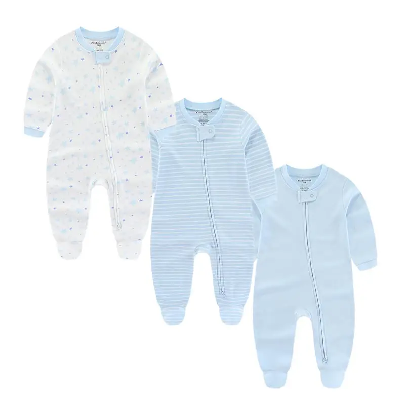 Kiddiezoom 3 Pcs/Lot Autumn Winter Unisex Cartoon Long Sleeve Baby Boy Girl Romper 100%Cotton Soft Newborn Jumpsuits Clothing