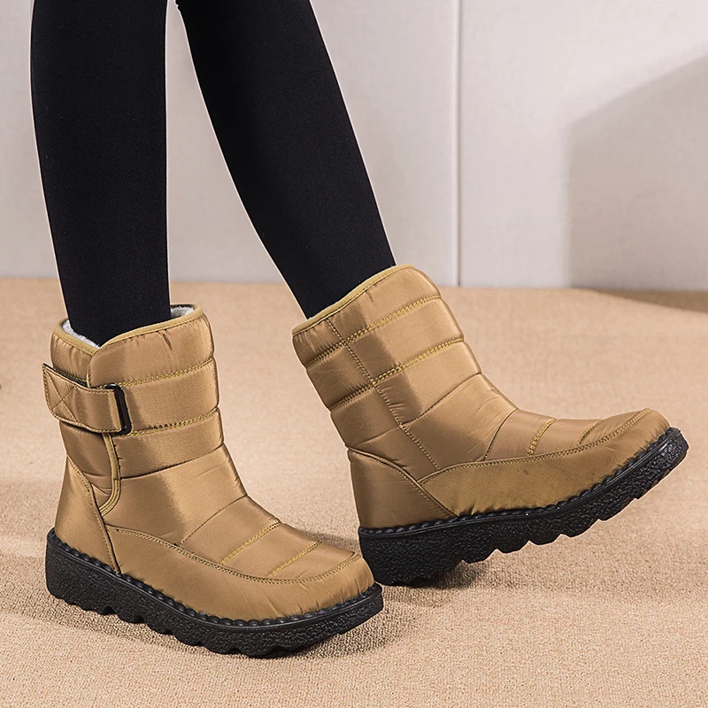 Waterproof Snow Boots for Women 2026 Non-slip Warm Winter Shoes Woman Thicken Plush Platform Ankle Boots Cotton Padded Shoes