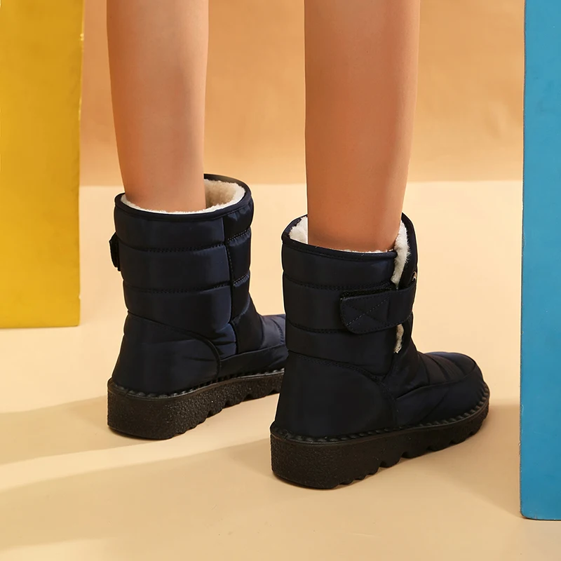Waterproof Snow Boots for Women 2026 Non-slip Warm Winter Shoes Woman Thicken Plush Platform Ankle Boots Cotton Padded Shoes