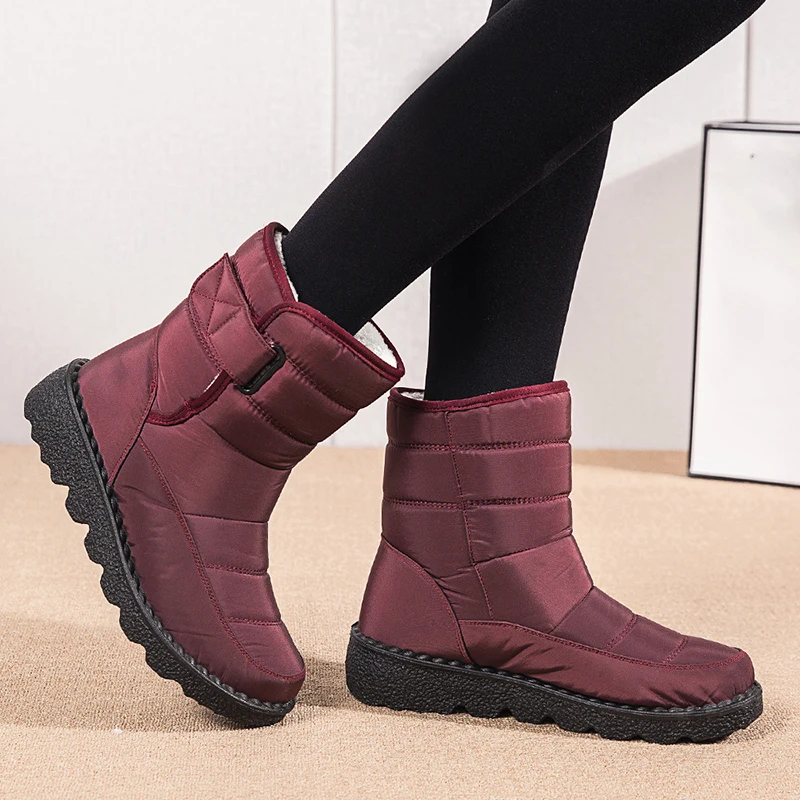 Waterproof Snow Boots for Women 2026 Non-slip Warm Winter Shoes Woman Thicken Plush Platform Ankle Boots Cotton Padded Shoes