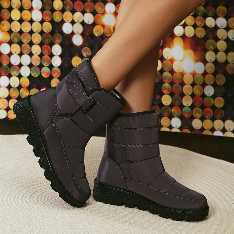 Waterproof Snow Boots for Women 2026 Non-slip Warm Winter Shoes Woman Thicken Plush Platform Ankle Boots Cotton Padded Shoes